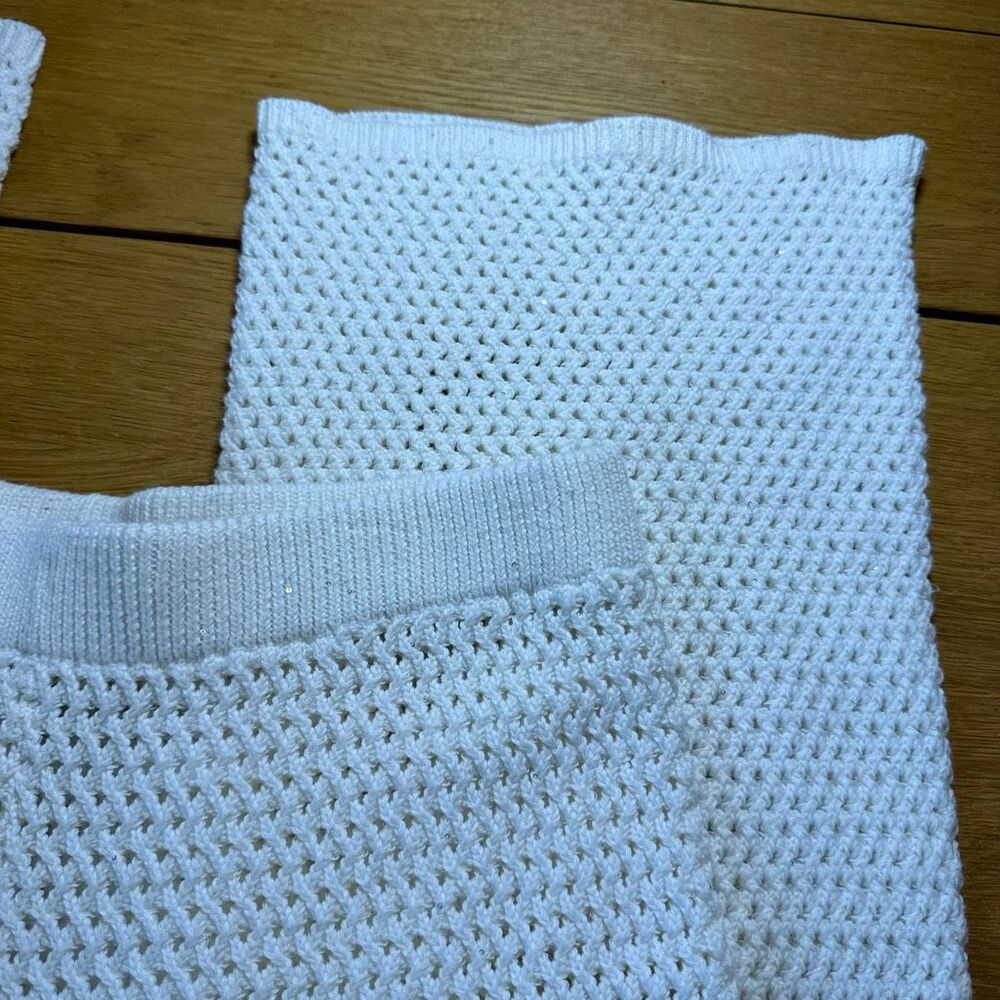 NWT House of Harlow 1960 cream sequin knit pants small - Picture 3 of 9